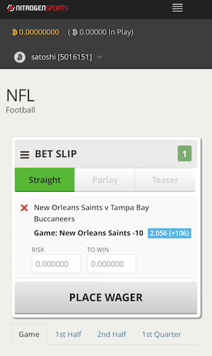 Nitrogen iPhone and Android Sportsbook App
